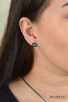 Srebrne kolczyki szkło weneckie 'Zielony blask' Murano 47. kolczyki pięknie mienią się w świetle odcieniami zieleni, błękitu oraz fioletu tworząc niepowtarzalną biżuterię (2).JPG